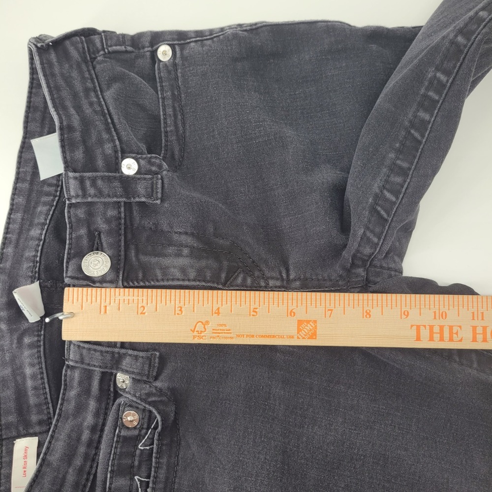 True Religion Stella Low Rise Skinny Jeans 30 Black Faded Denim Womens - Picture 6 of 8